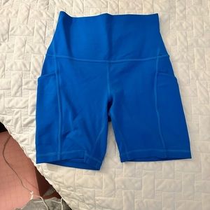 Blue Lululemon biker shorts